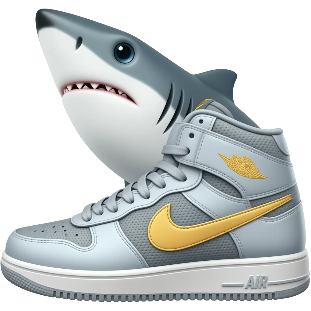 a shark with nikes emoji