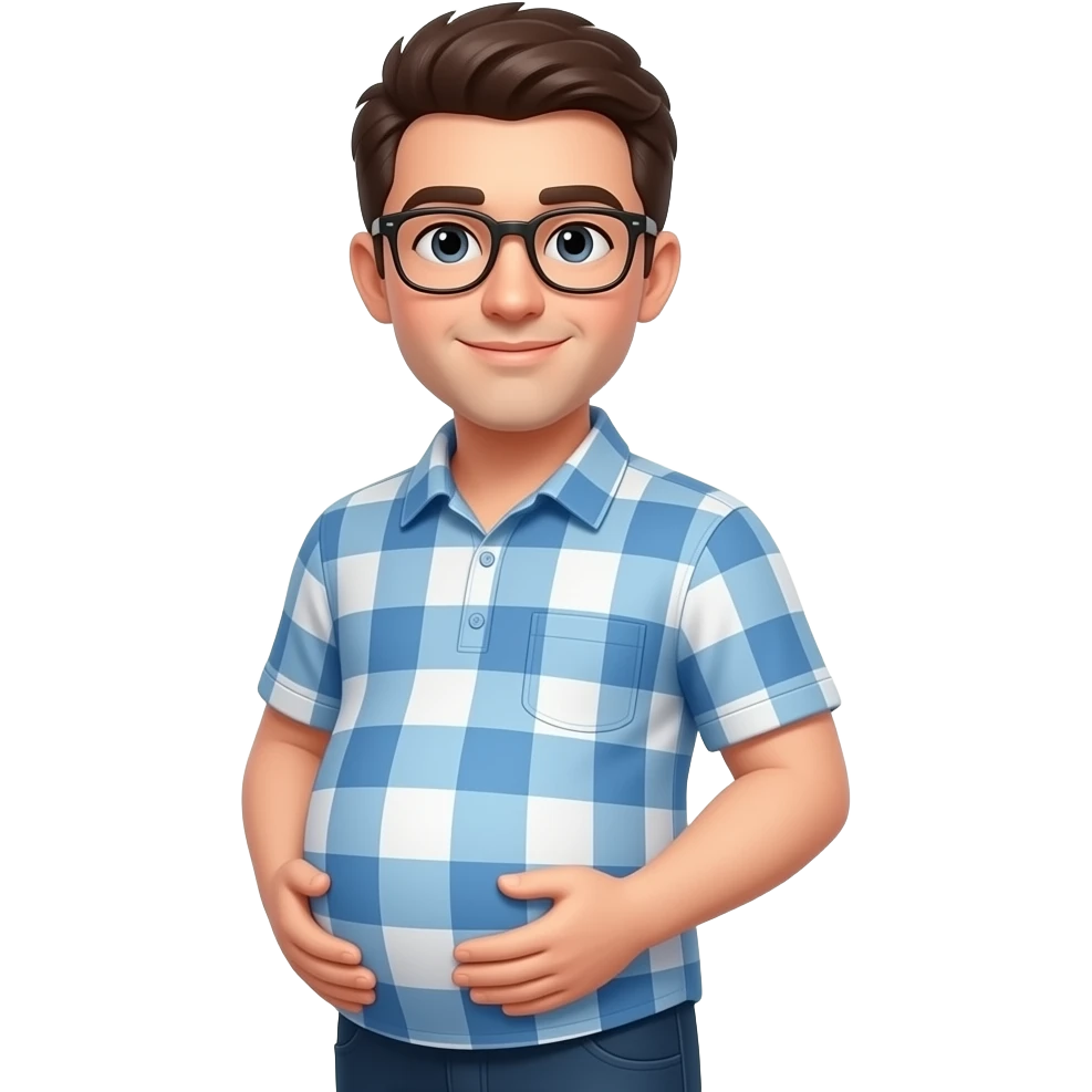 A pregnant man with glasses  emoji