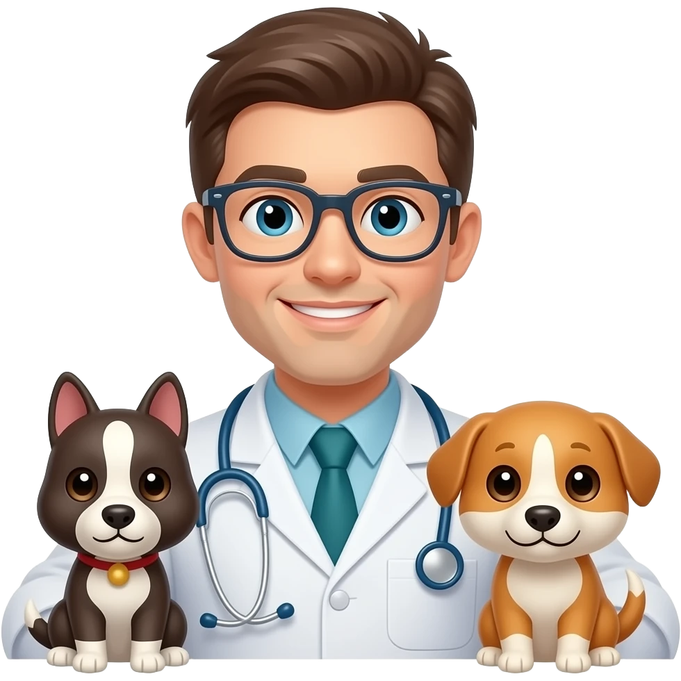 veterinarian with animals emoji