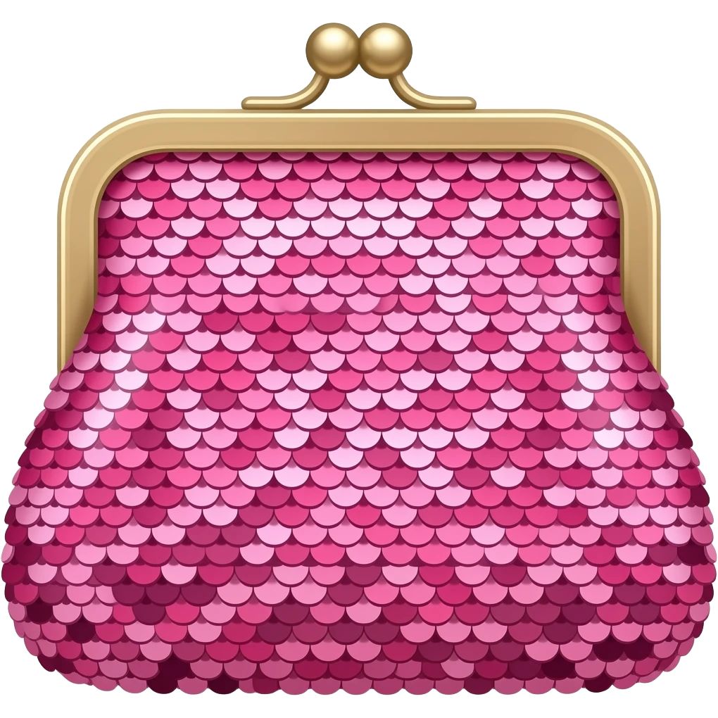 Sequin purse pink emoji