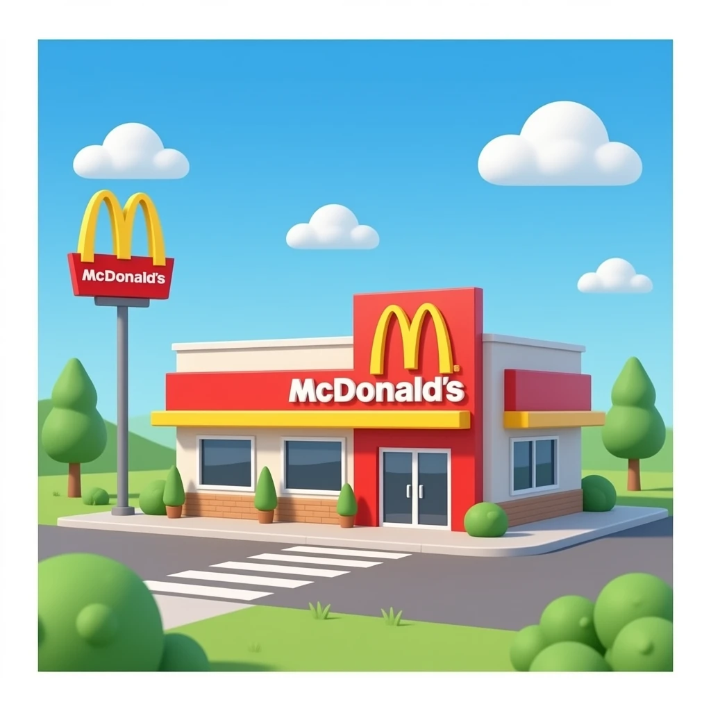 a mcdonald's restaurant full building emoji emoji
