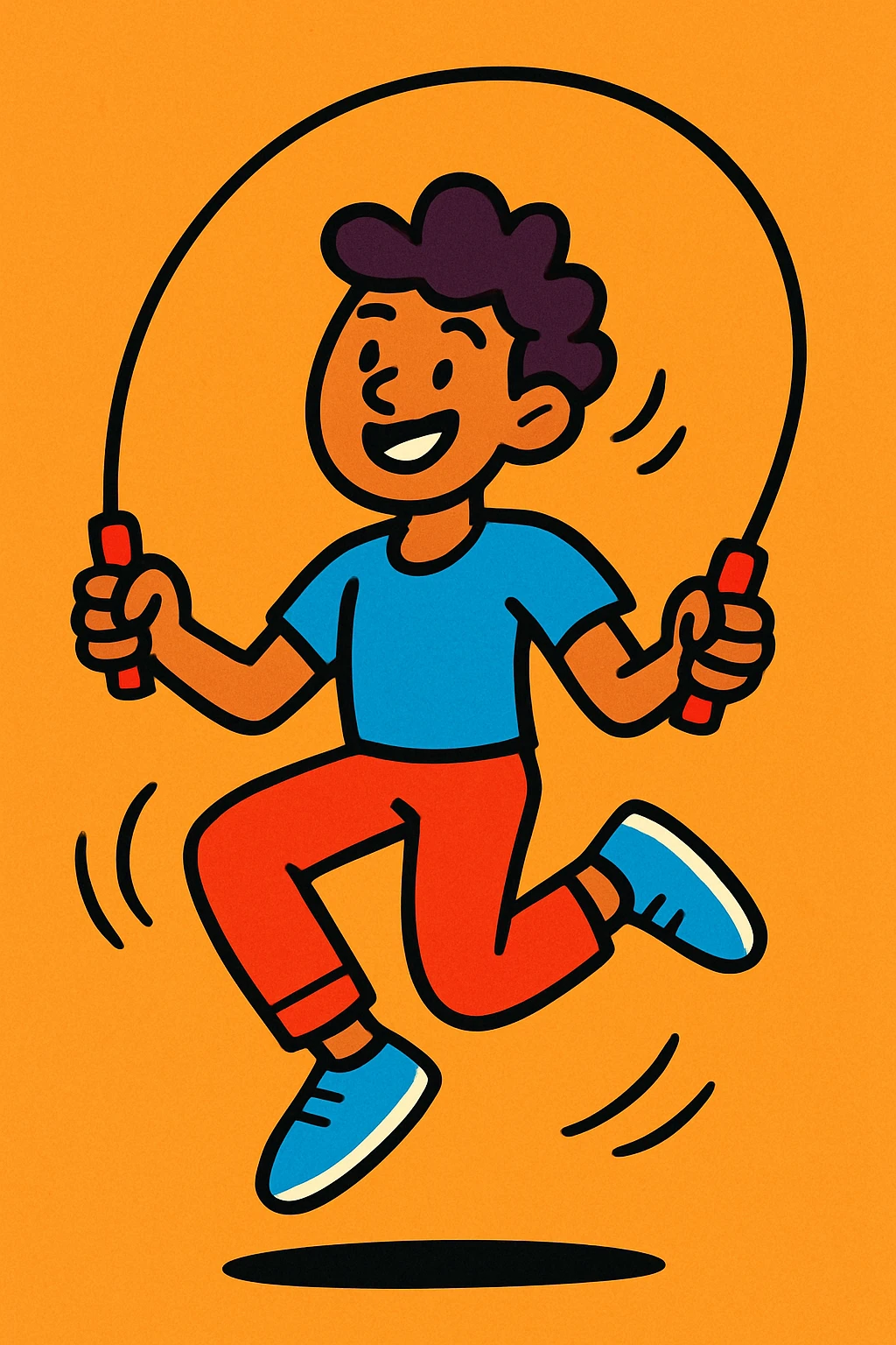 a person jumping rope, vibrant cartoon style emoji