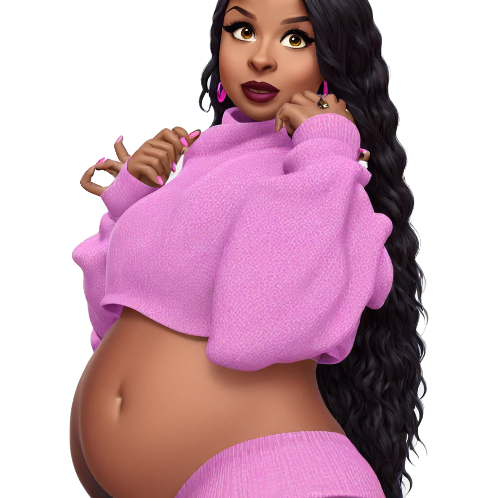 dark-skinned beauty in pink emoji