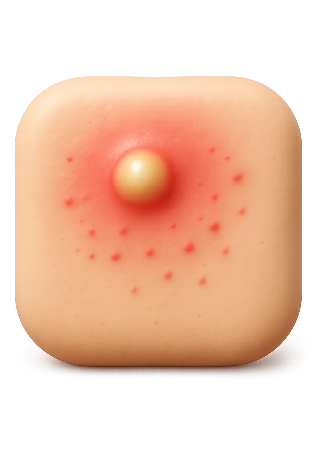 emoji 3d stile iphone di epidermide con rossore e brufolo emoji