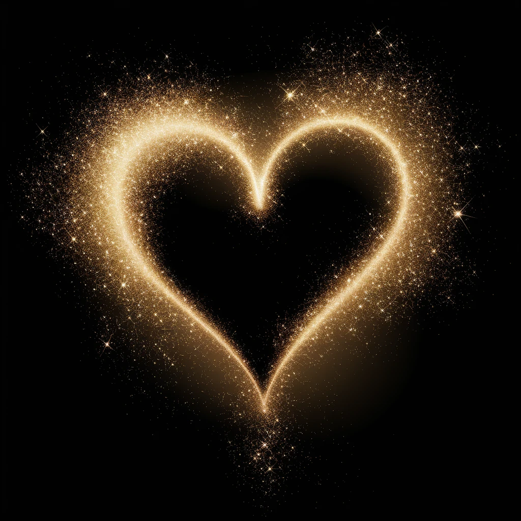 heart with a sparkling gold dust emoji