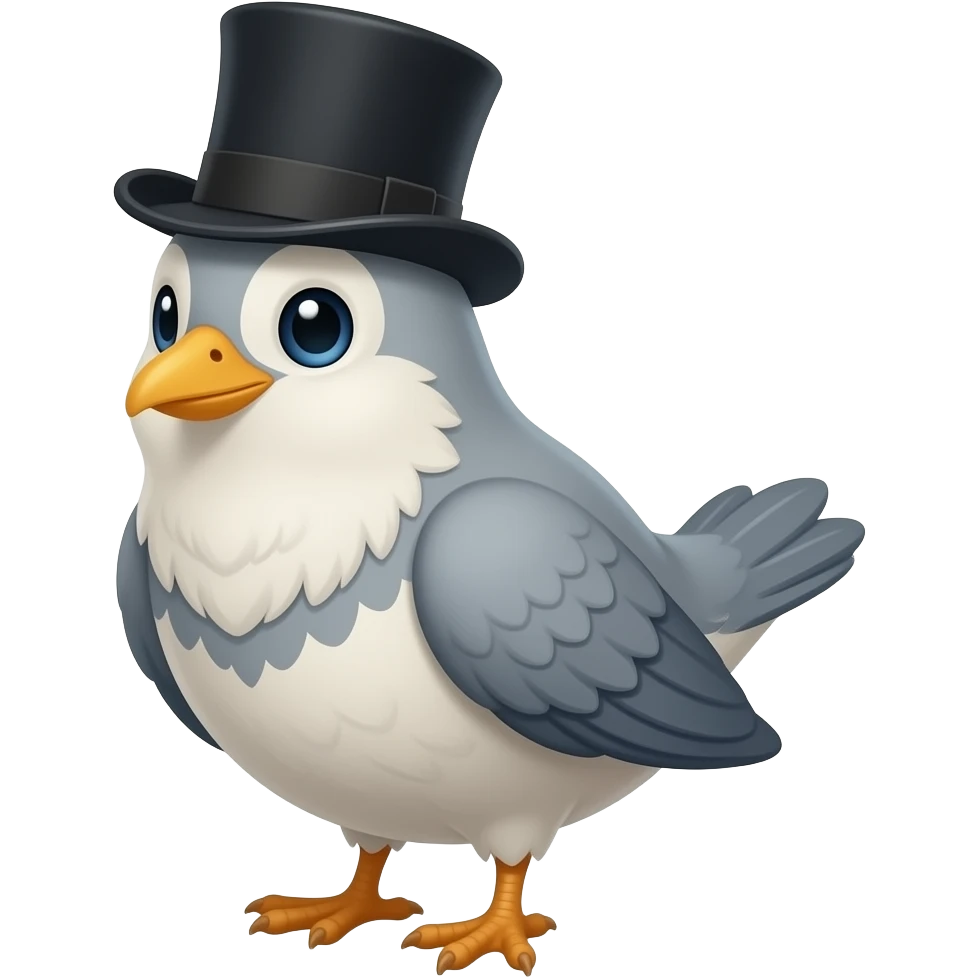 bird with a top hat emoji