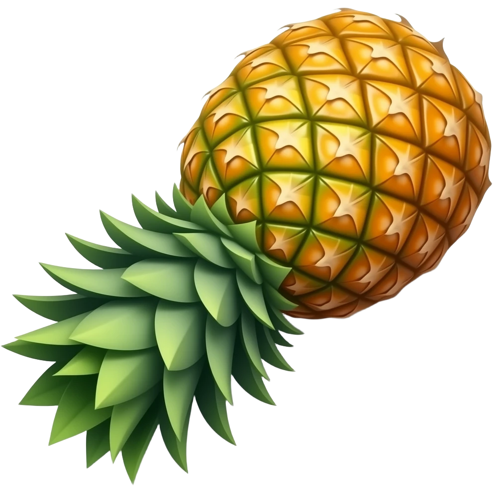 A pineapple flipped 180 degrees clockwise around the x axis emoji