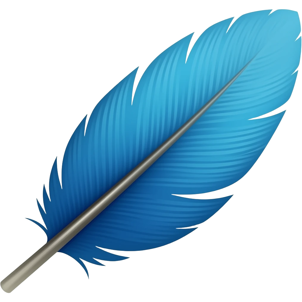 Blue feather emoji