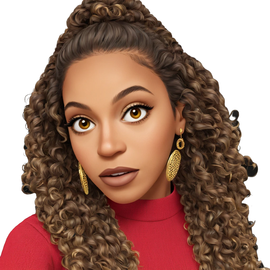 portrait of a girl with earrings emoji