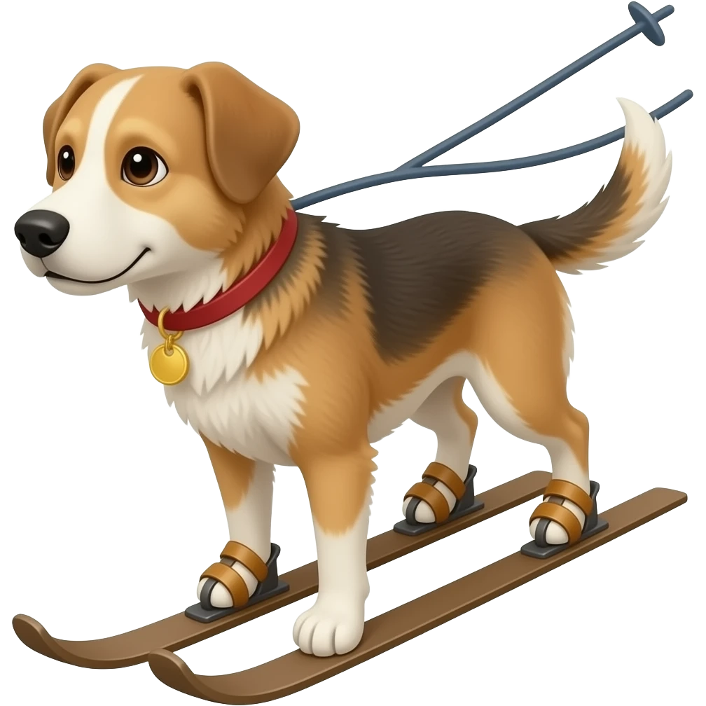 skijoring with dog emoji