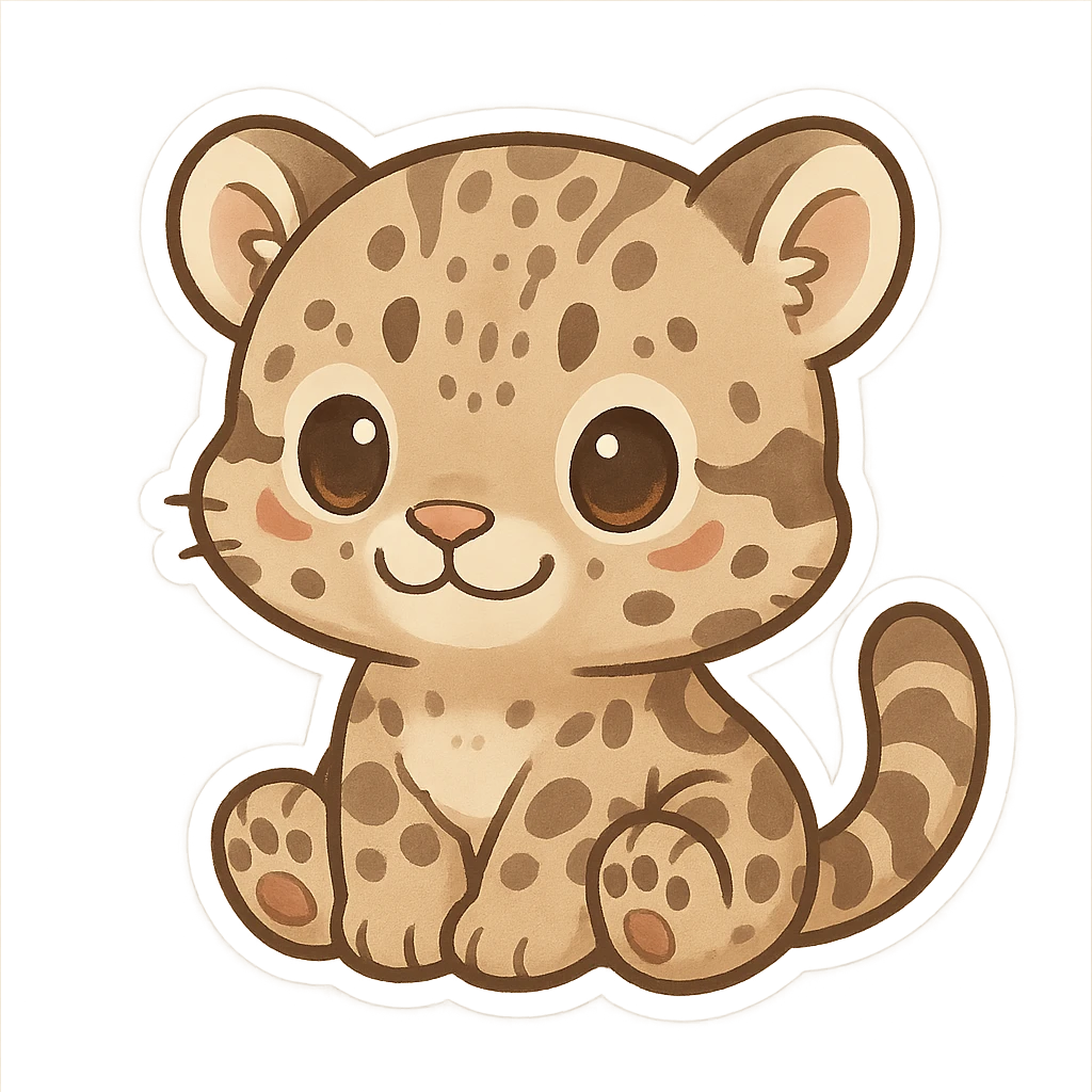 clouded leopard baby emoji