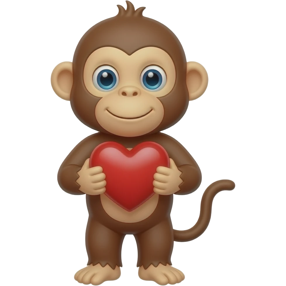 mono corazón emoji