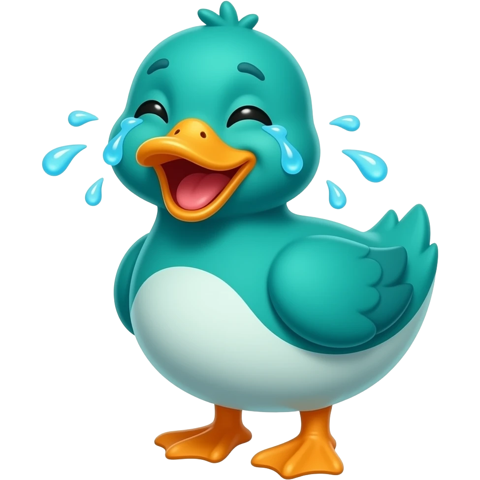 funny teal laughing with tears emoji