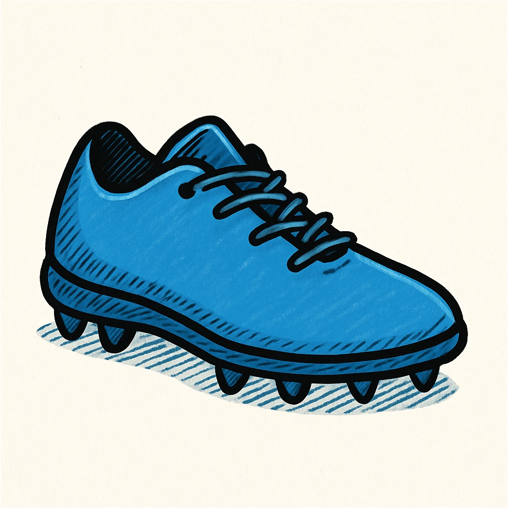 Make the football boot blue. The original style is doodle style, which does not support editing, so use the general style editor to keep the doodle look while making the boot blue. emoji