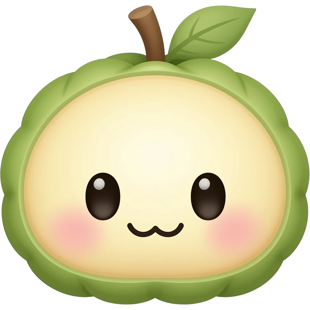 Kawaii custard apple emoji
