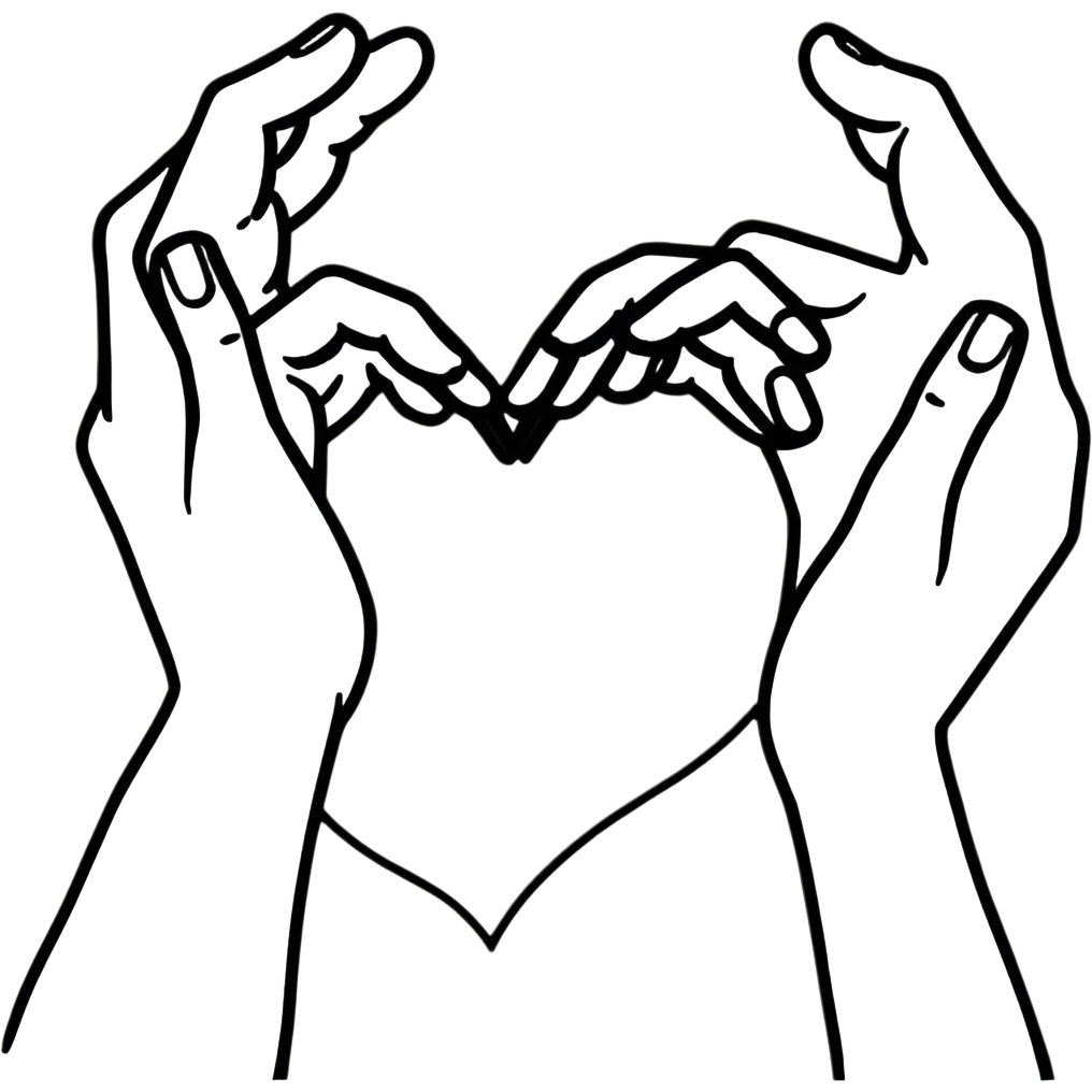 two hands forming a heart, cute emoji