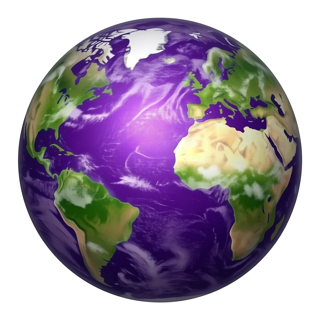 make glittery purple planet with face emoji