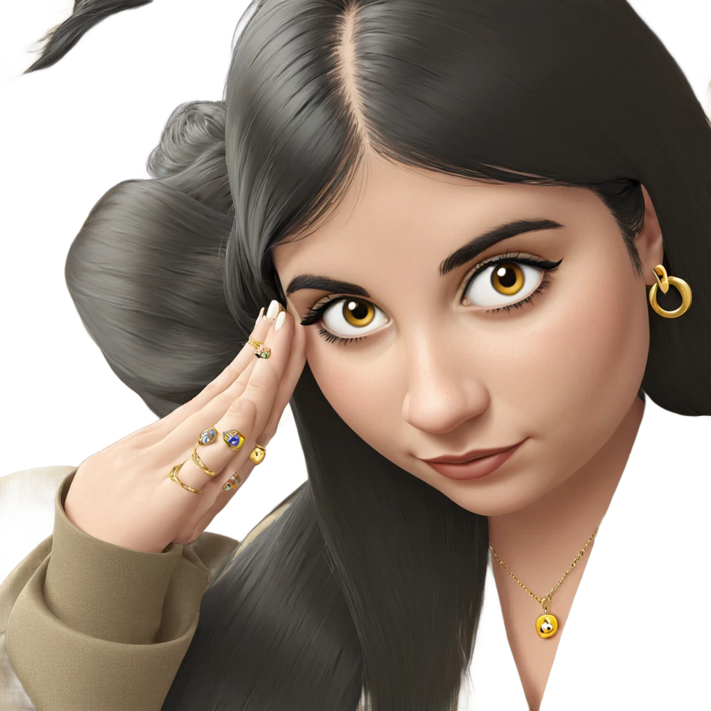 black hair jewelry close up emoji