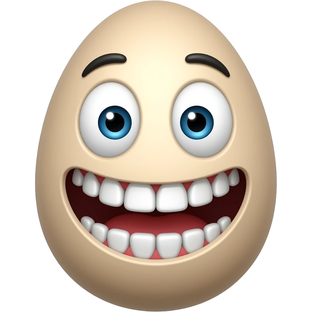 ovo de pascoa nerd com dentes emoji
