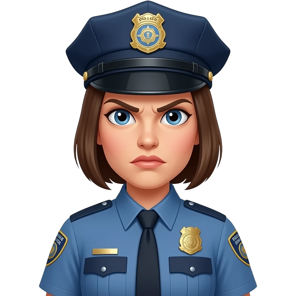 angry female police officer emoji