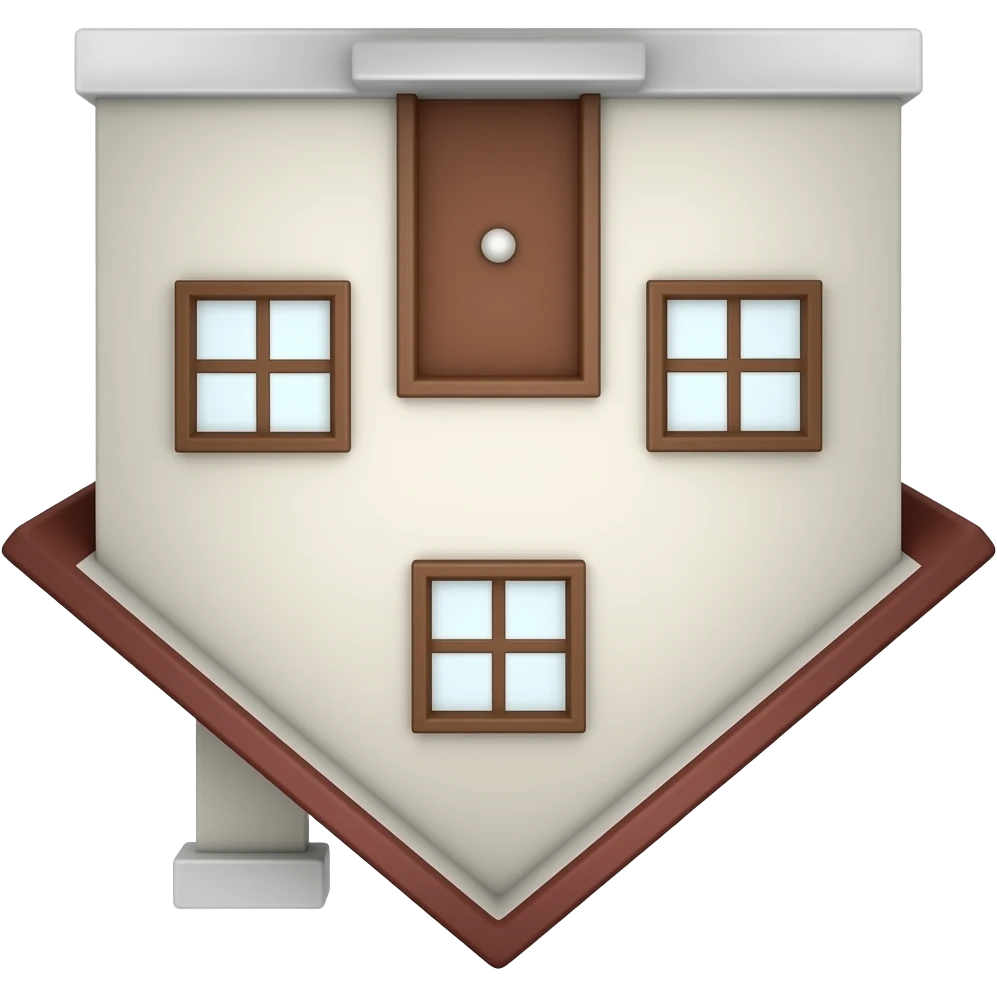 Outline of an upside-down house emoji