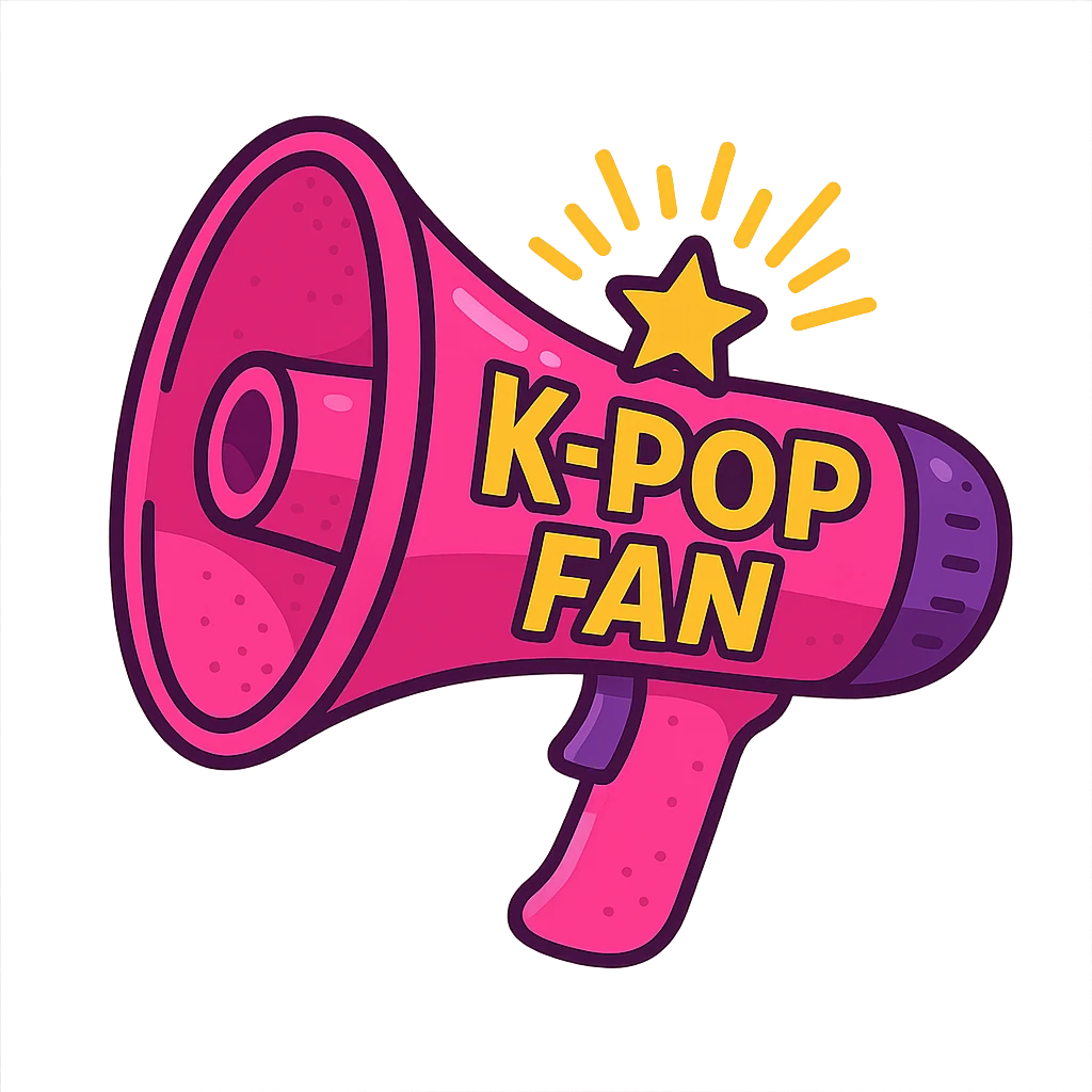 pink kpop fan megaphone, fun and loud emoji