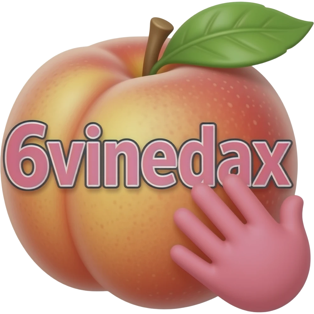 Create an emoji with a juicy peach fruit pink a palm to slap him and GRAND TEXT on him: 6vinedax emoji