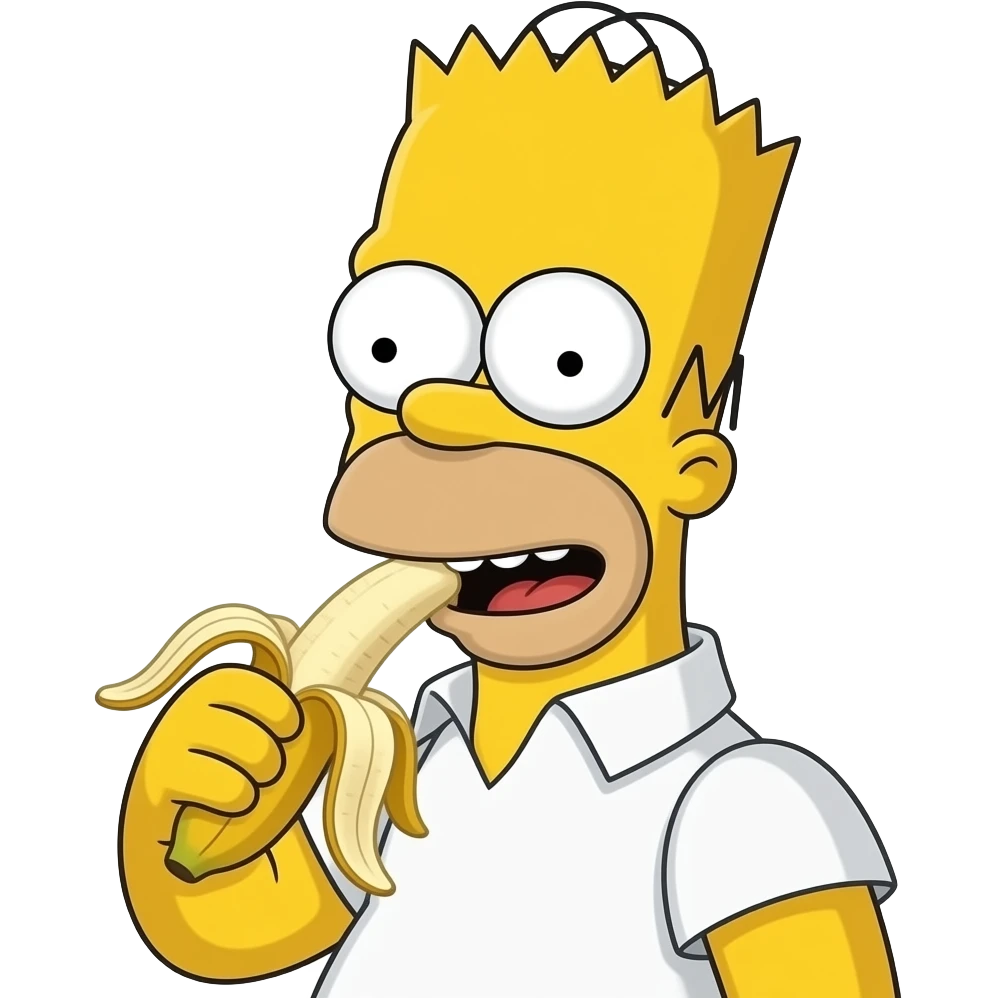 bart simpson eating a bannan emoji