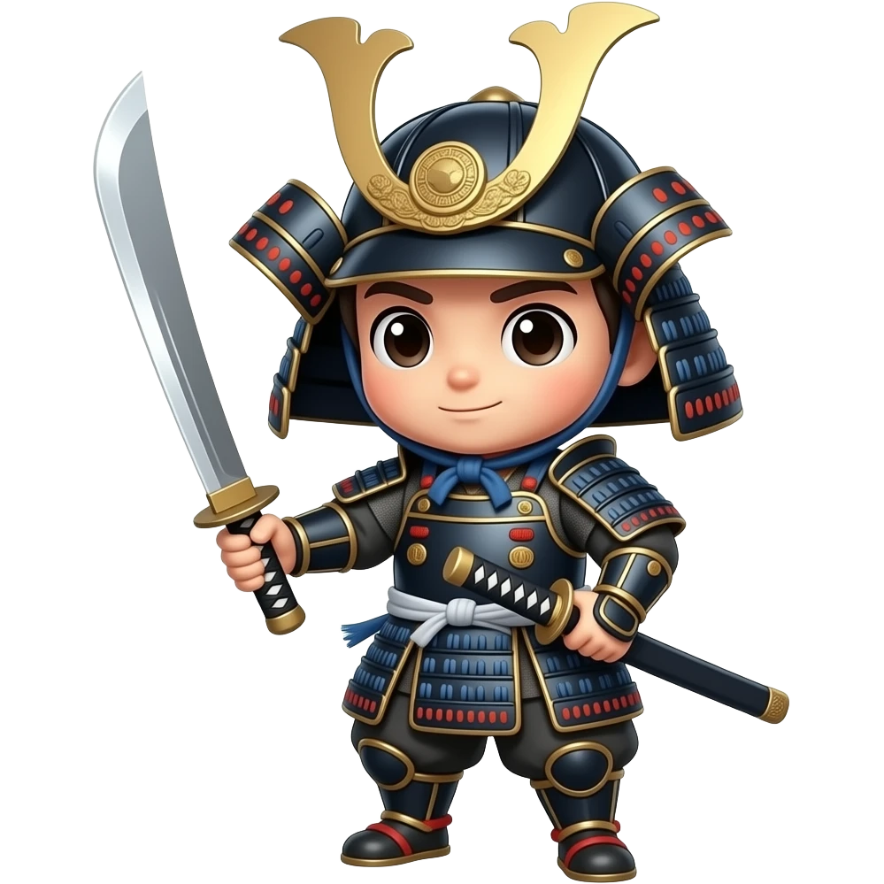 chibi samurai full body emoji