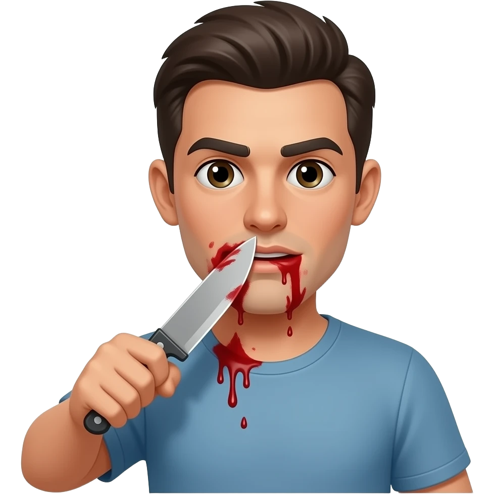 An cartel decapitating an person with a knife emoji