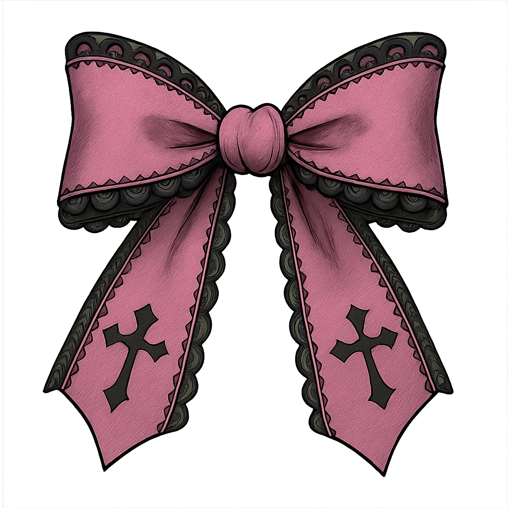 pink gothic bow emoji