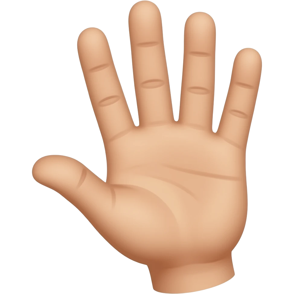 First 3 fingers up and the other 2 down emoji