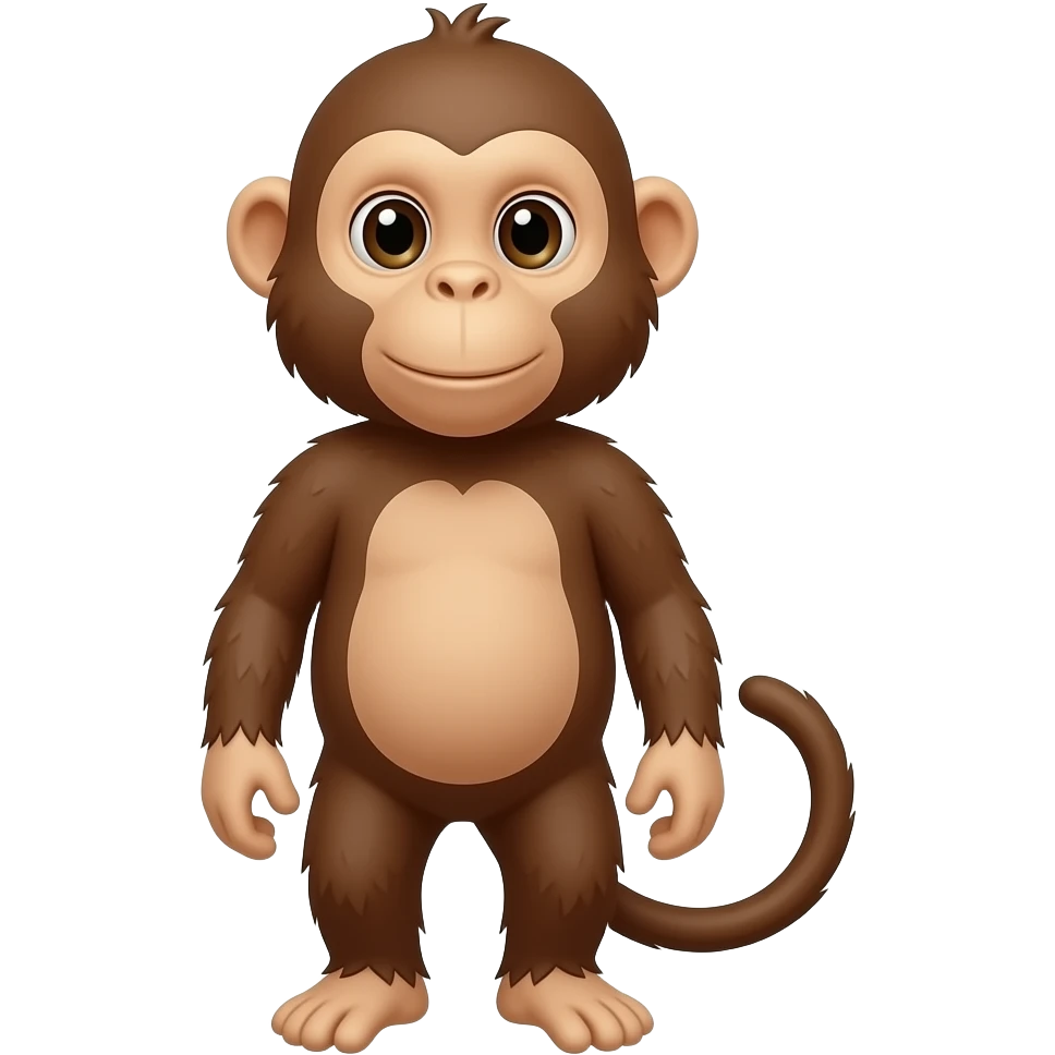 Cartoon 2d monkey emoji