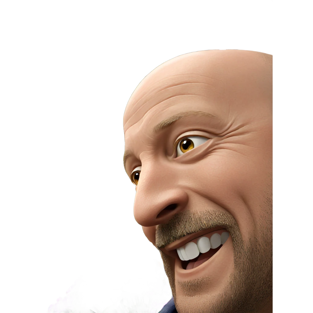 bald man with flowers outdoors emoji