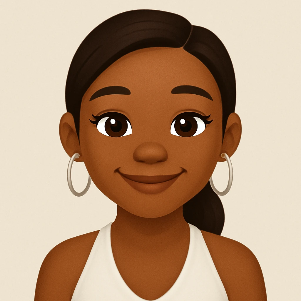 turn the second man in emoji style of the 1st image, match the facial features and match dressing style of the 2nd image, she is wearing white tank top lose emoji