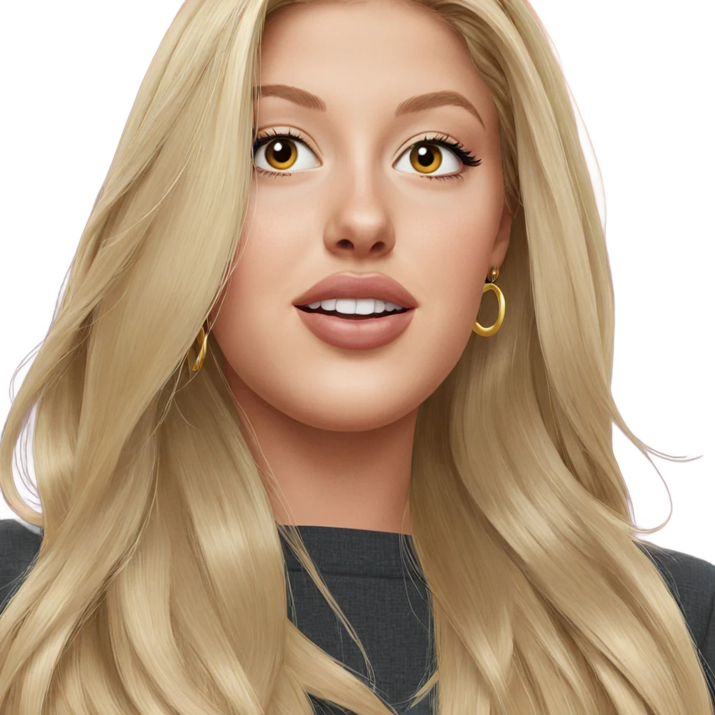 blonde girl portrait with earrings emoji