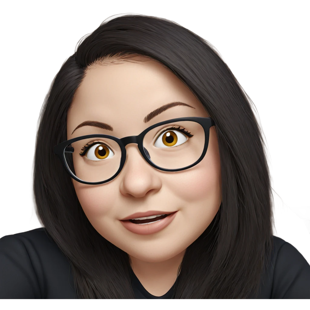 smiling girl with glasses emoji