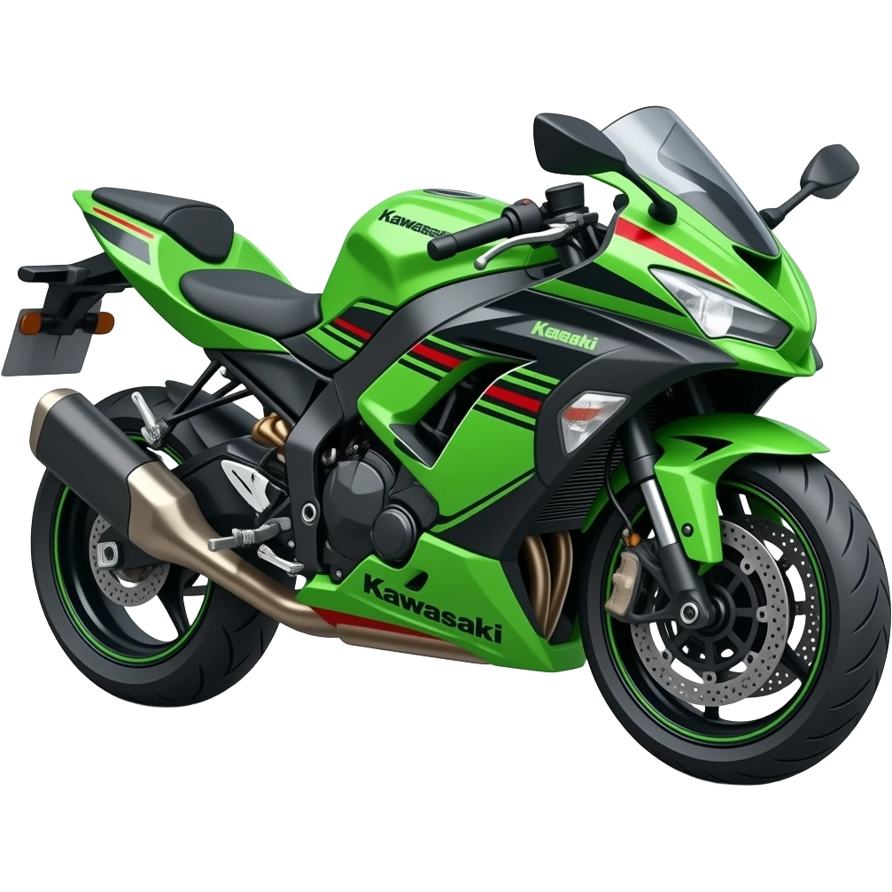 Мотоцикл Kawasaki весь зеленый emoji
