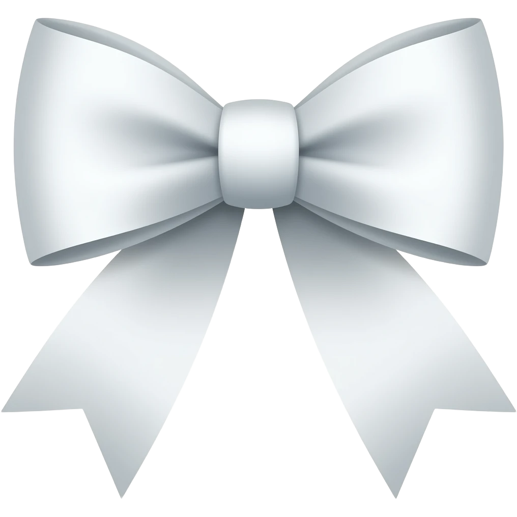 white ribbon bow emoji