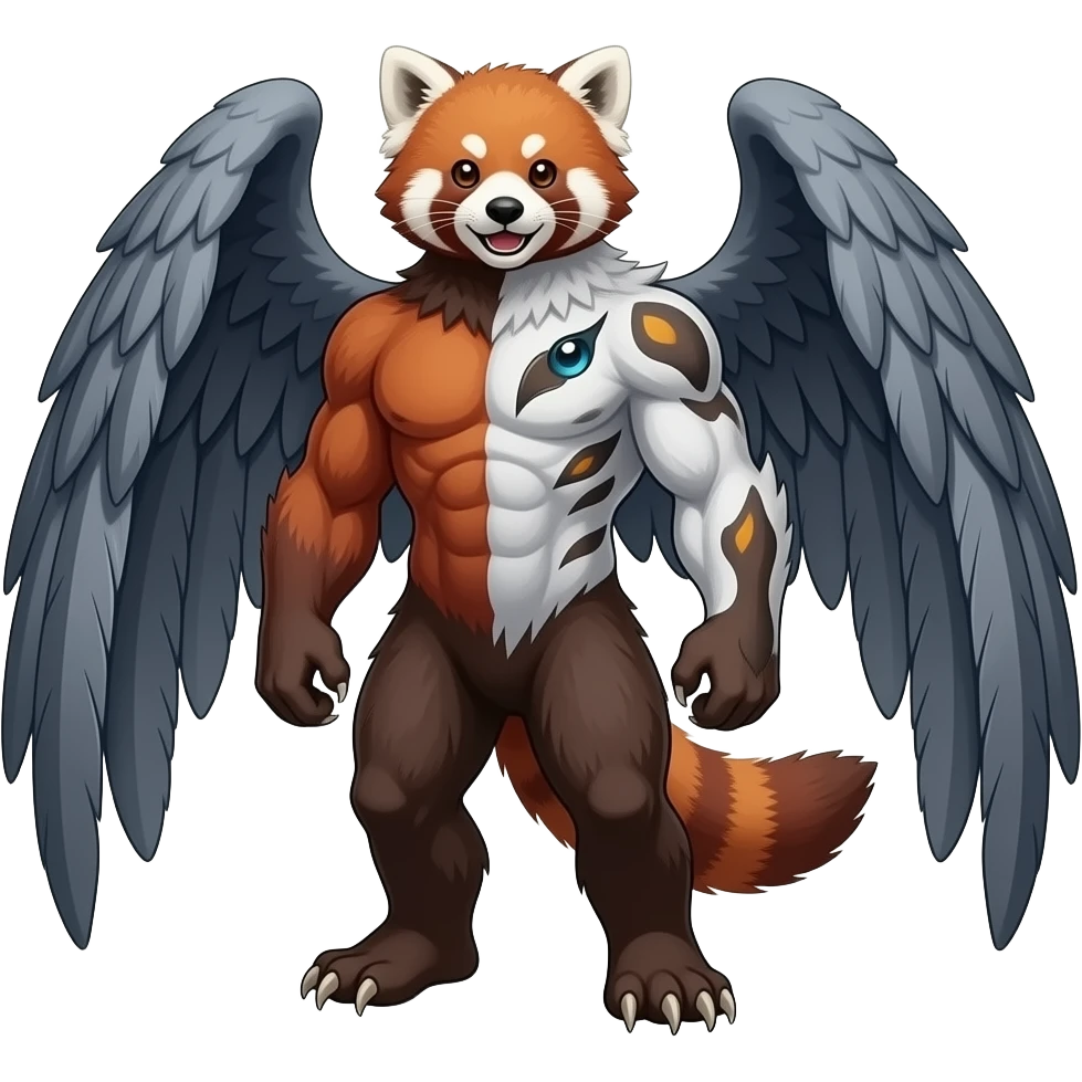Red panda-gryphon-griffin-Yveltal-Silvally-Nargacuga-GriffSnuff-animal-hybrid-creature emoji