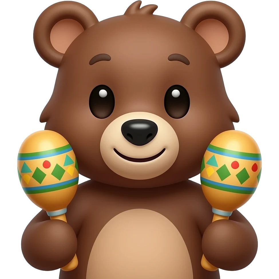 bear with Maracas closeup emoji