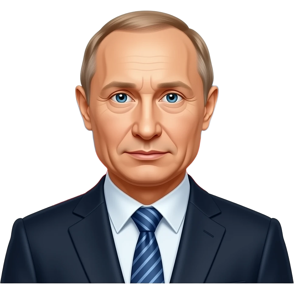 Vladimir Putin with the USSR flag behind him emoji
