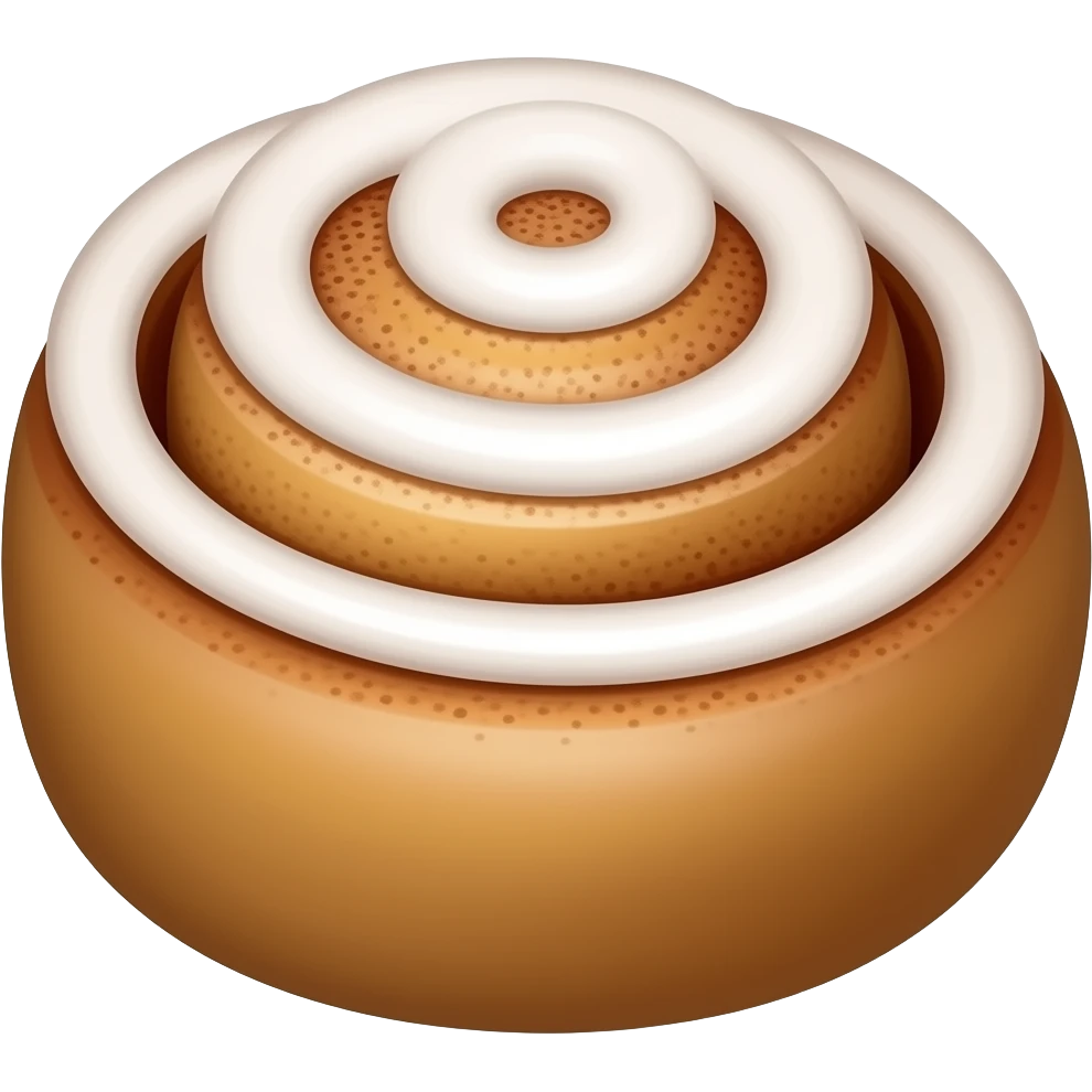 cinnamon roll with white cream topping emoji