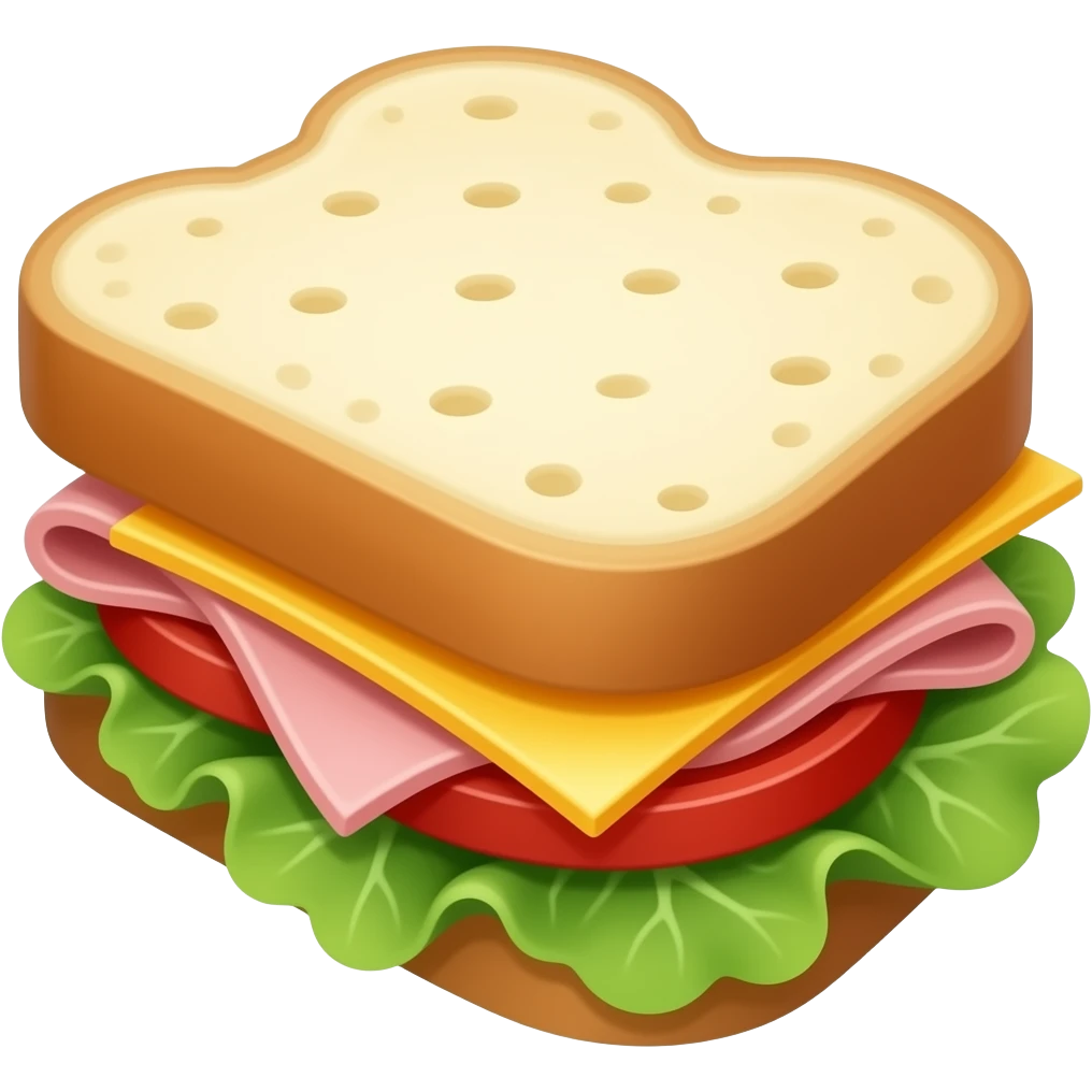 Sándwich de jamón y queso  sin lechuga emoji