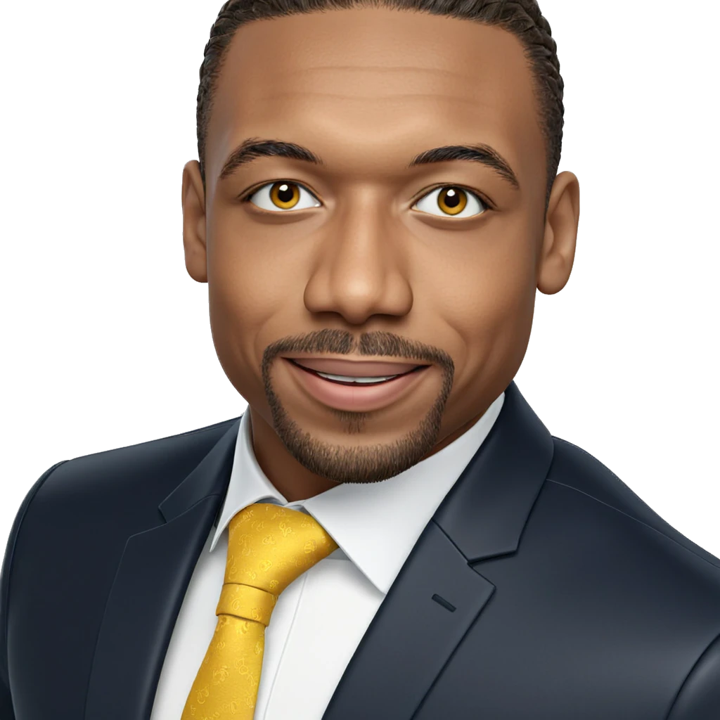 smiling man in formal attire emoji