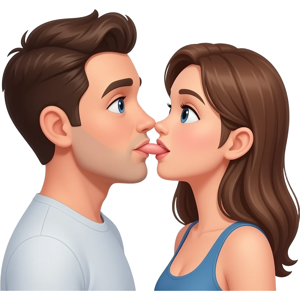 A guy with his penis in a hot girls mouth emoji