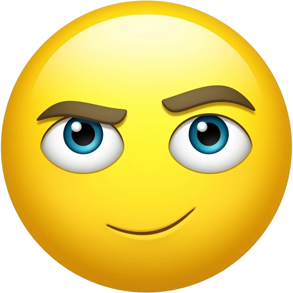 A yellow circle face with 1 eyebrow up giving a side eye emoji