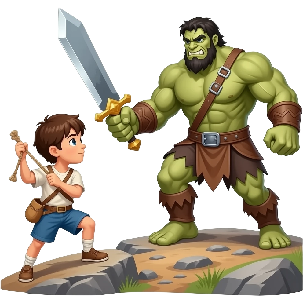 David and Goliath emoji