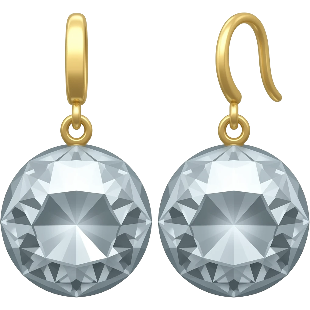 Crystal orb earrings emoji