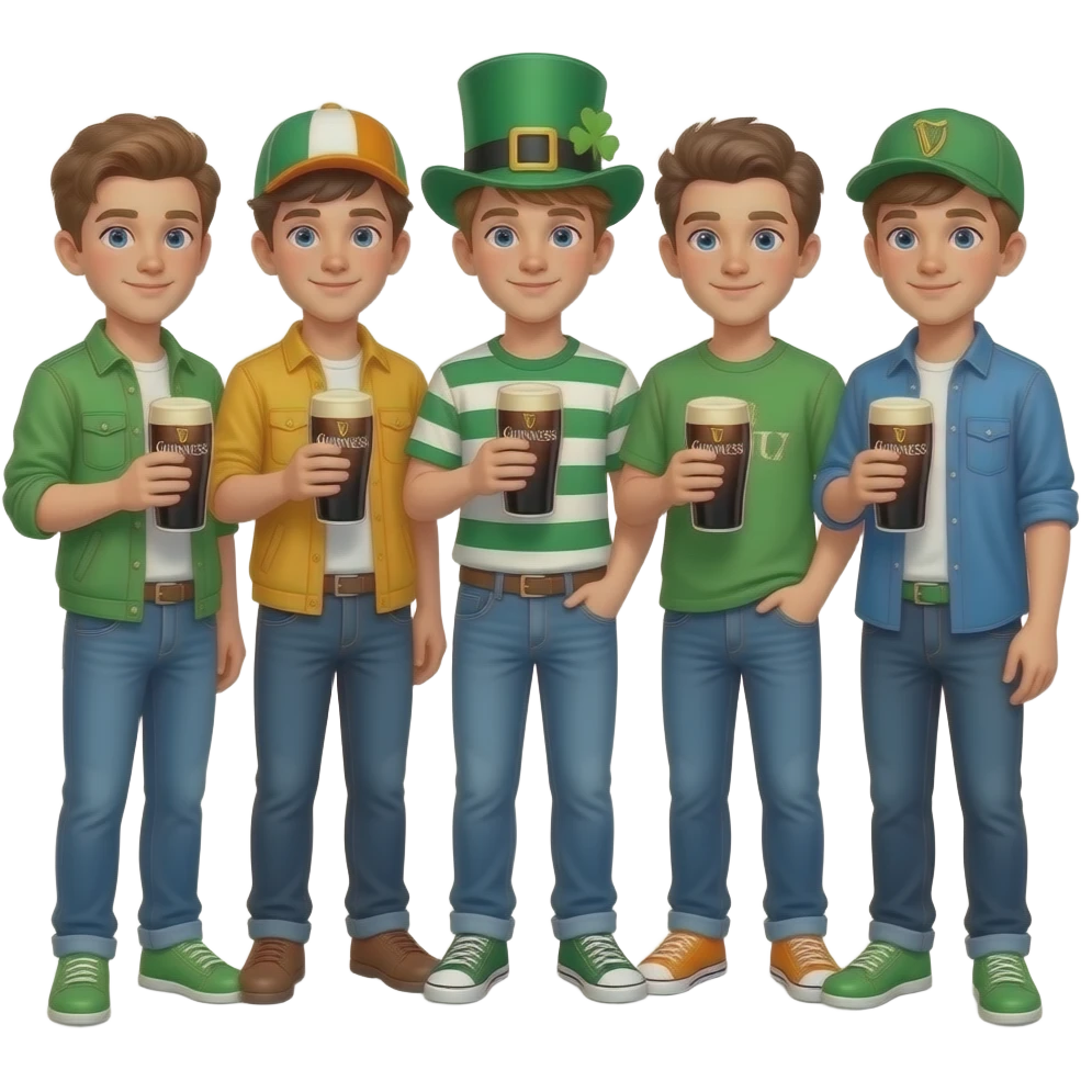 Guinness and 5 irish boys st Patrick's day in florida emoji